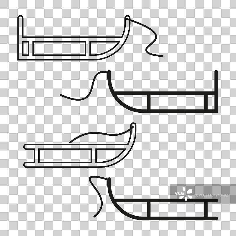 简单线条的传统贡多拉形状，黑色图片素材