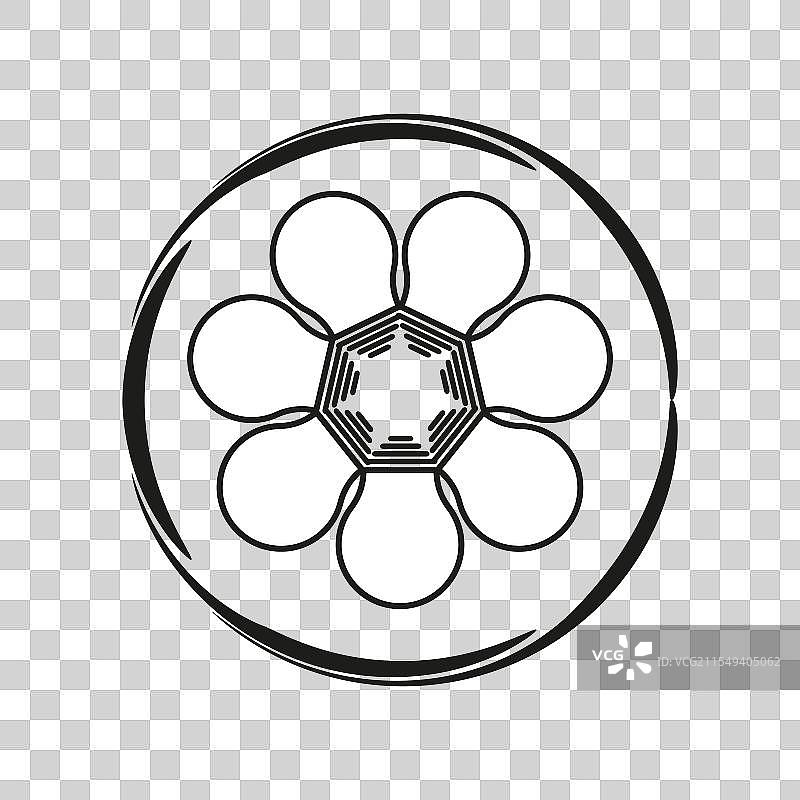 花朵符号圆形框架花瓣形状图片素材