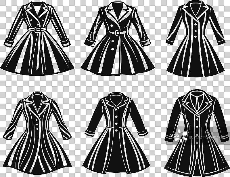 女孩外套裙子的技术绘图图片素材