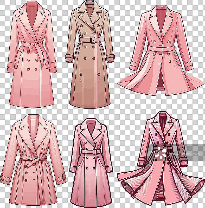 女孩外套裙子的彩色设计图图片素材