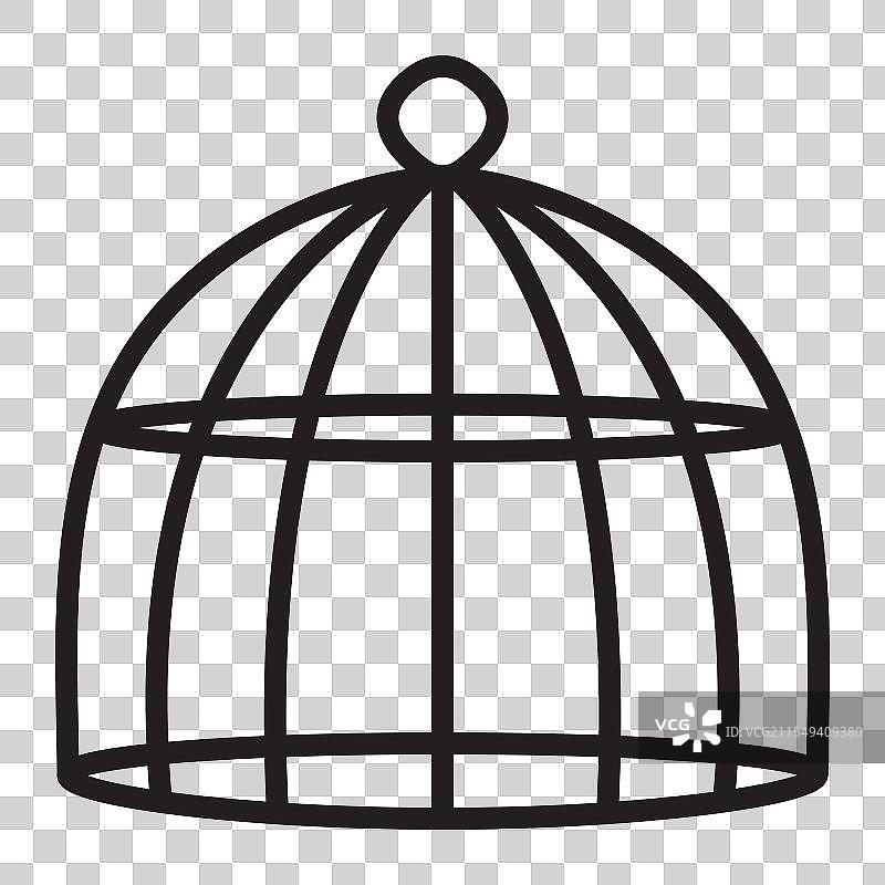 鸟笼线条图标图片素材