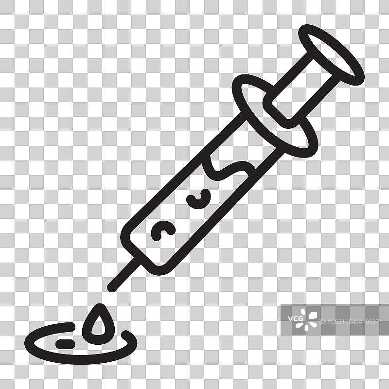 注射器黑色线条图标图片素材