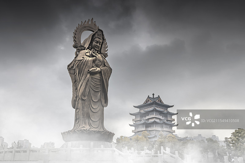 归元禅寺双面观音图片素材