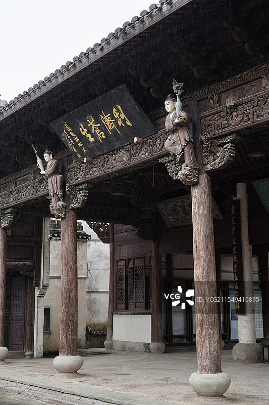 浙江诸暨市枫桥古镇紫薇侯庙图片素材