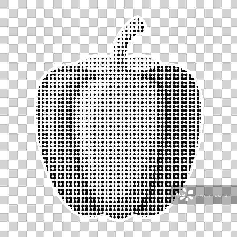 时尚的黑色和复古半色调风格的甜椒图片素材