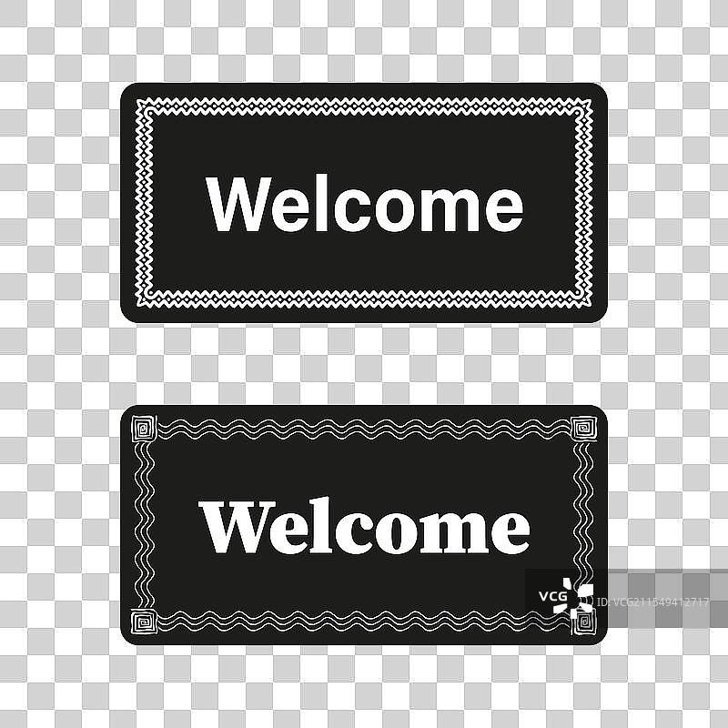 欢迎标志图标黑色矩形板图片素材