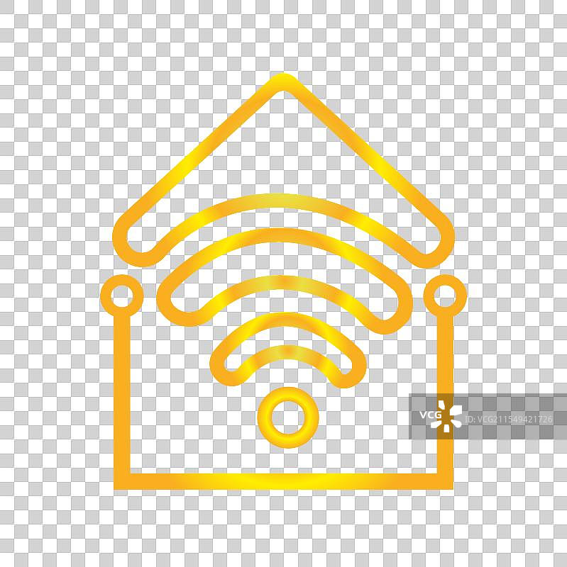 现代智能家居图标，WiFi金色标志设计图片素材