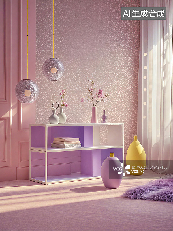 【AI数字艺术】粉色家居背景图片素材