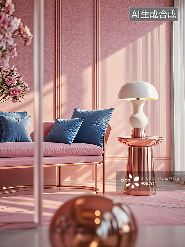 【AI数字艺术】粉色家居背景图片素材