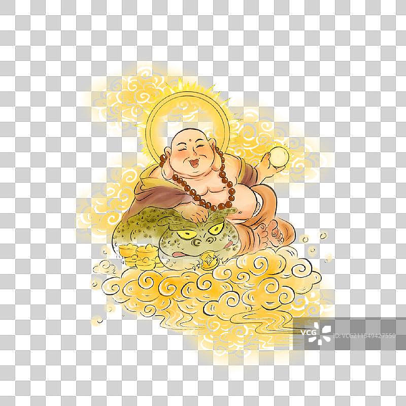 中国风传统神仙弥勒菩萨人物元素图片素材