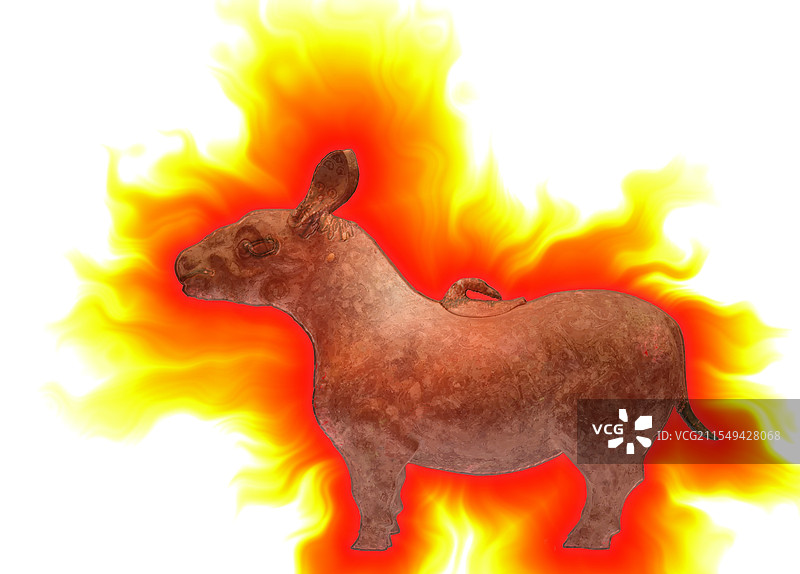 古代文明，战国时期青铜器，牺尊图片素材