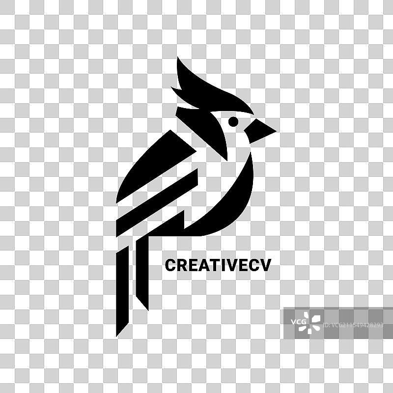 极简主义红雀几何标志图片素材