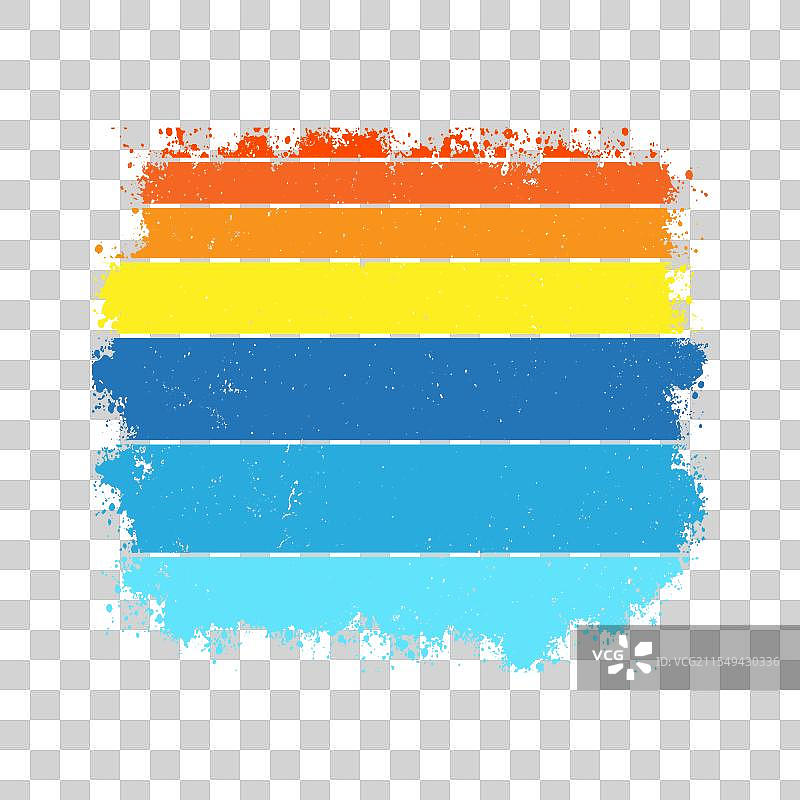 复古彩虹约克夏犬剪影图片素材