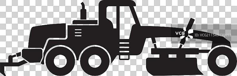 简单的平地机轮廓侧视图图片素材