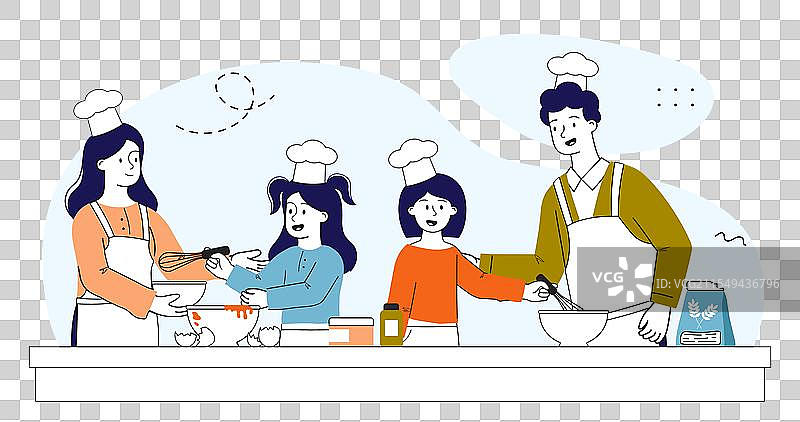 烹饪大师班中的男女学员图片素材