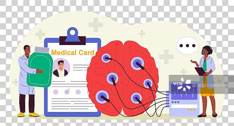 一组男女性神经科医生在医疗环境中图片素材