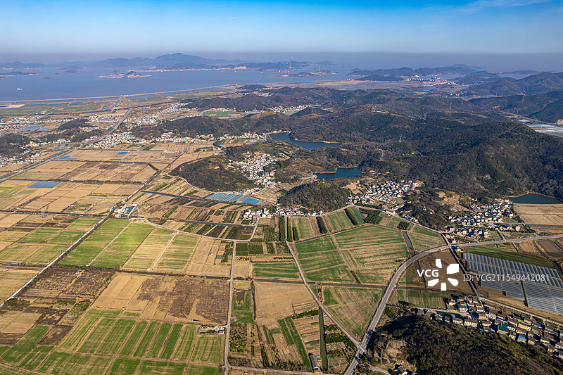 六横岛海岛无公害农田全景图片素材