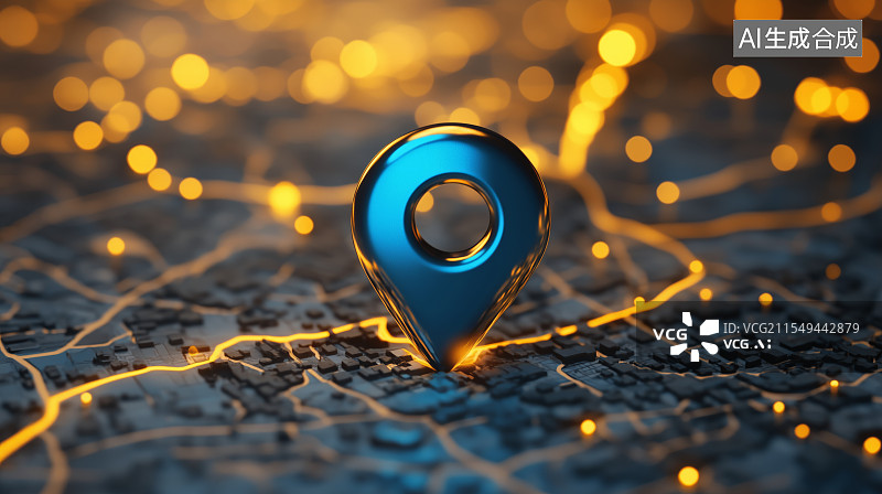 【AI数字艺术】3D粘土黄色地标地块地图位置背景图片素材