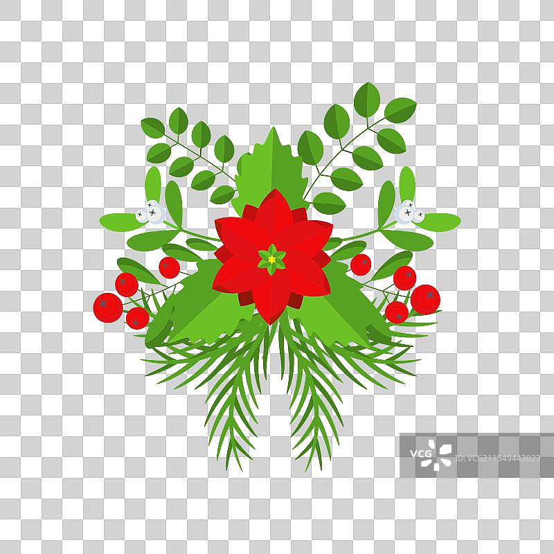 圣诞花环设计元素冬季节日图片素材