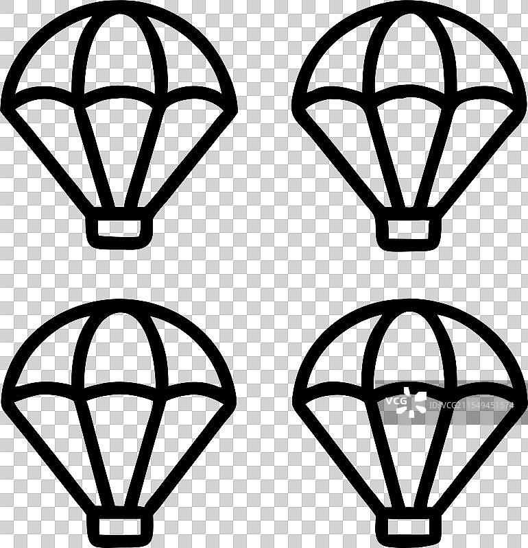 降落伞线条艺术图标9图片素材