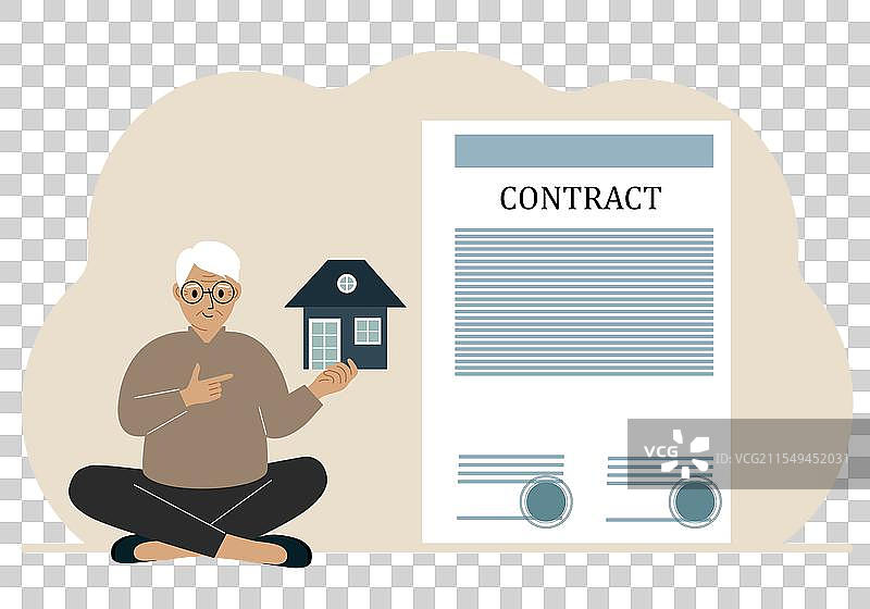 一个在船上的男人手里拿着一座靠近大房子的房子图片素材