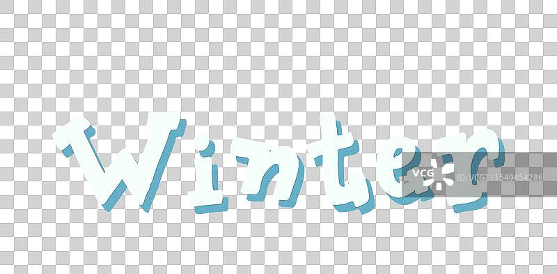 冬季主题的文字展示在浅蓝色背景上图片素材