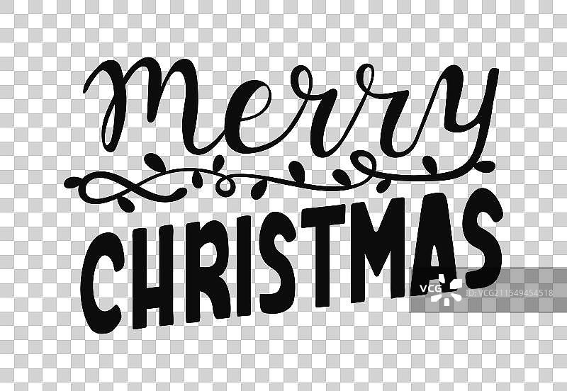 手绘的圣诞快乐字母与灯光装饰图片素材