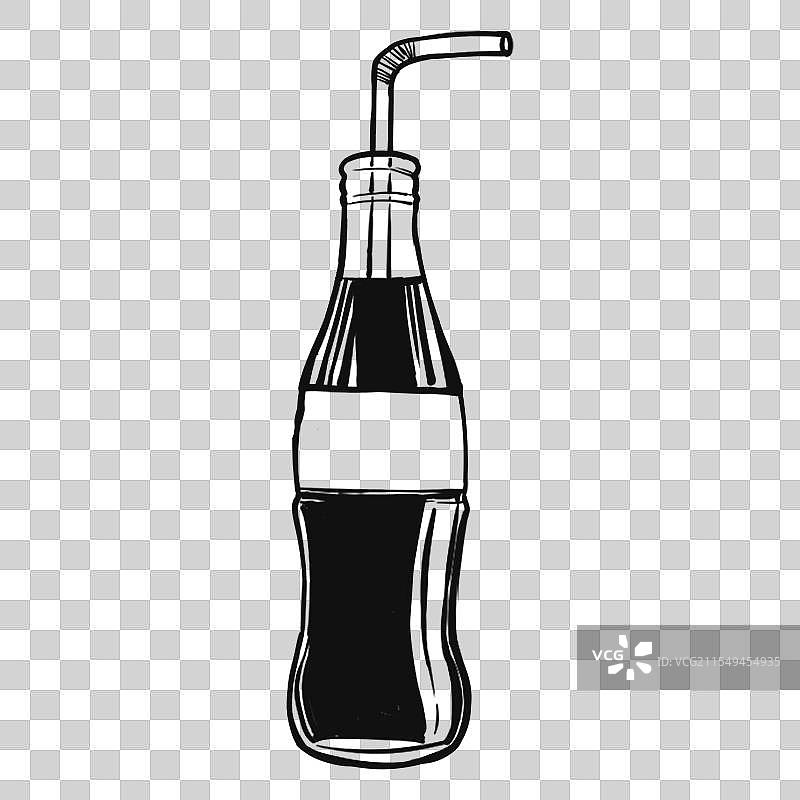 可乐碳酸饮料卡通线稿元素图片素材
