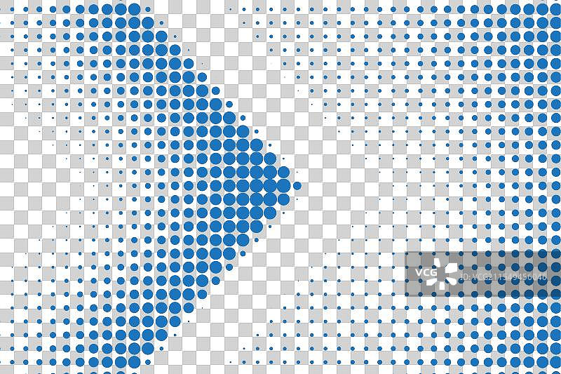 蓝色背景的半色调箭头图片素材