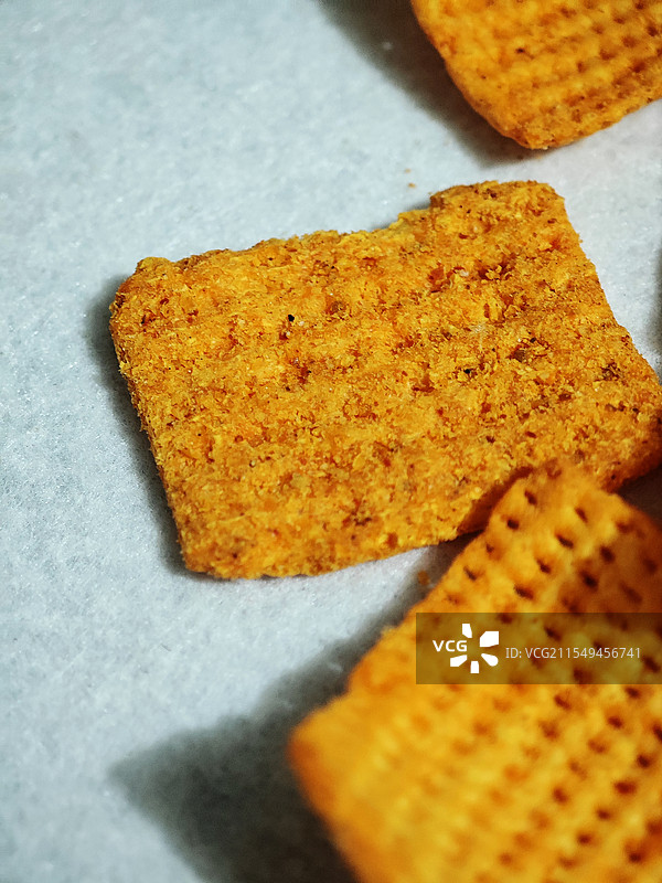 香脆美味的薄脆饼干特写展示图片素材