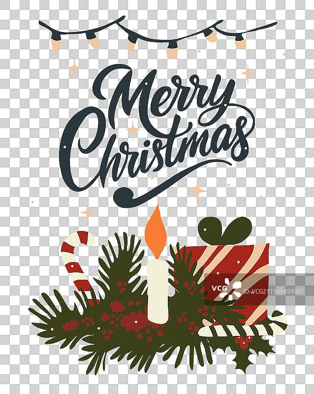 节日贺卡，包含假日元素图片素材