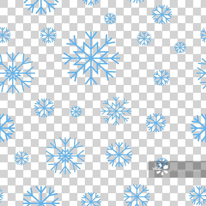 白色背景上的蓝色雪花图案图片素材