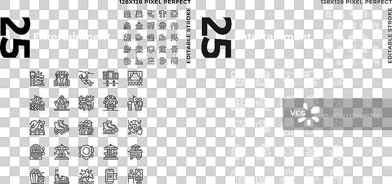 娱乐活动像素完美线性图片素材