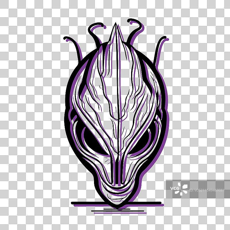 科幻外星人头部草图概念图片素材