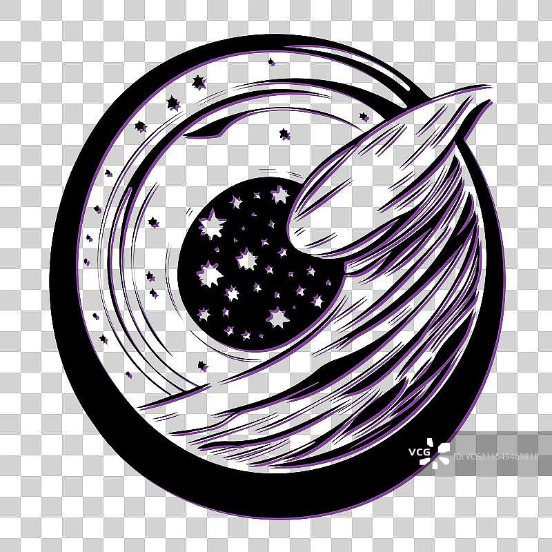 彗星太空银河圆形设计概念图片素材