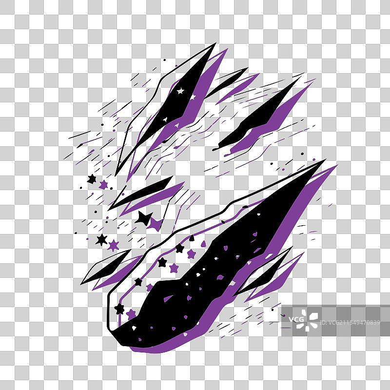 抽象的破碎水晶与星星的概念图片素材