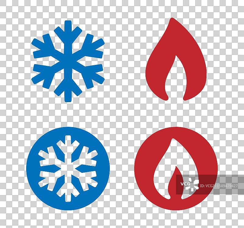 冷热温度图标符号雪花图片素材