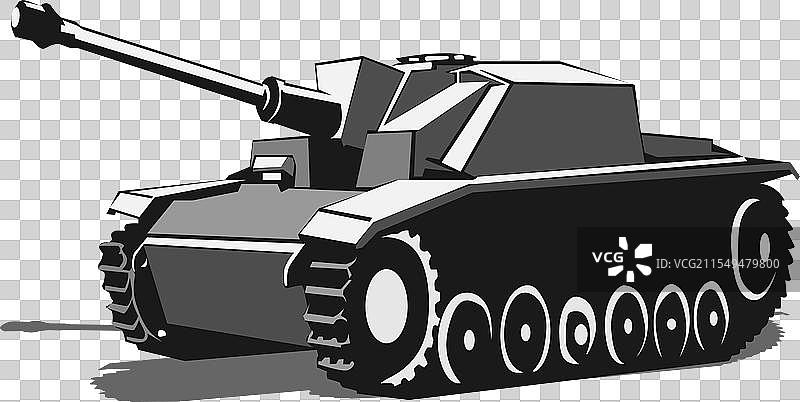 坦克孤立在白色背景上图片素材