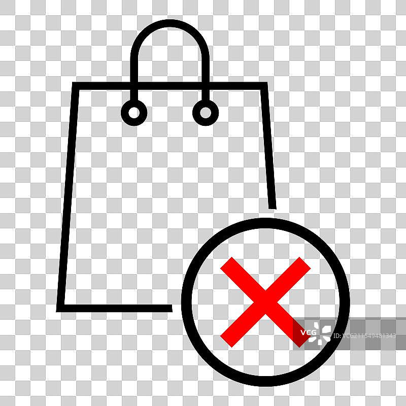 购物袋线条图标 超市纸袋 塑料袋图片素材