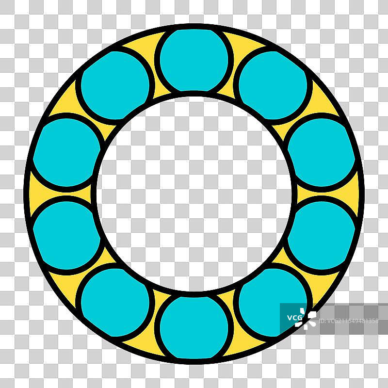 滚动球标志的轴承轮图标扁平网页设计图片素材