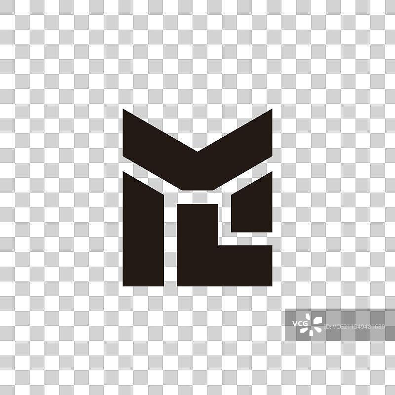 字母ML条纹几何线条logo图片素材