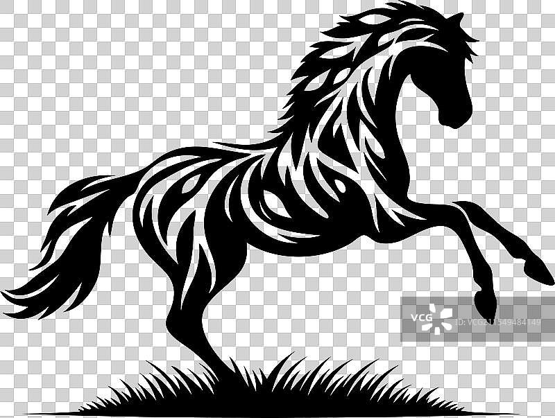 雄伟的马轮廓艺术图片素材