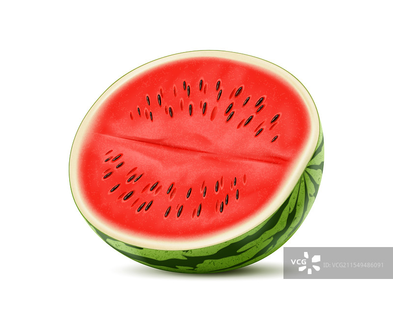 逼真的成熟生西瓜水果半个3D模型图片素材