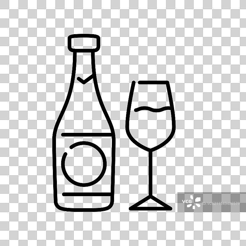 生日快乐图标：酒瓶和酒杯图片素材