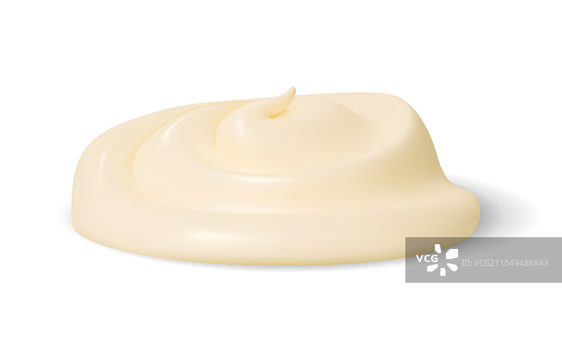 奶油美乃滋酱的白色涂抹和漩涡图片素材