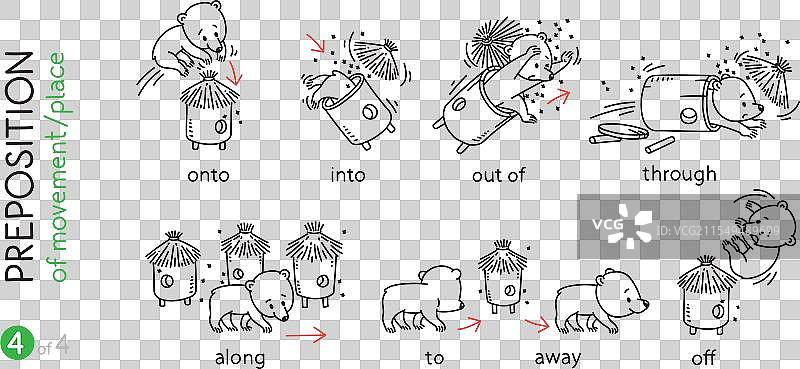 运动介词搞笑熊猫卡通系列图片素材