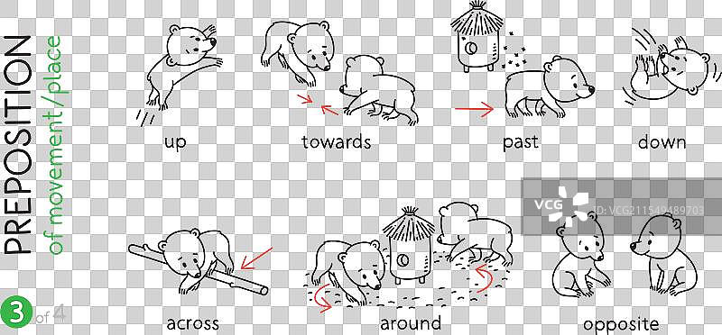 运动介词搞笑熊猫卡通系列图片素材