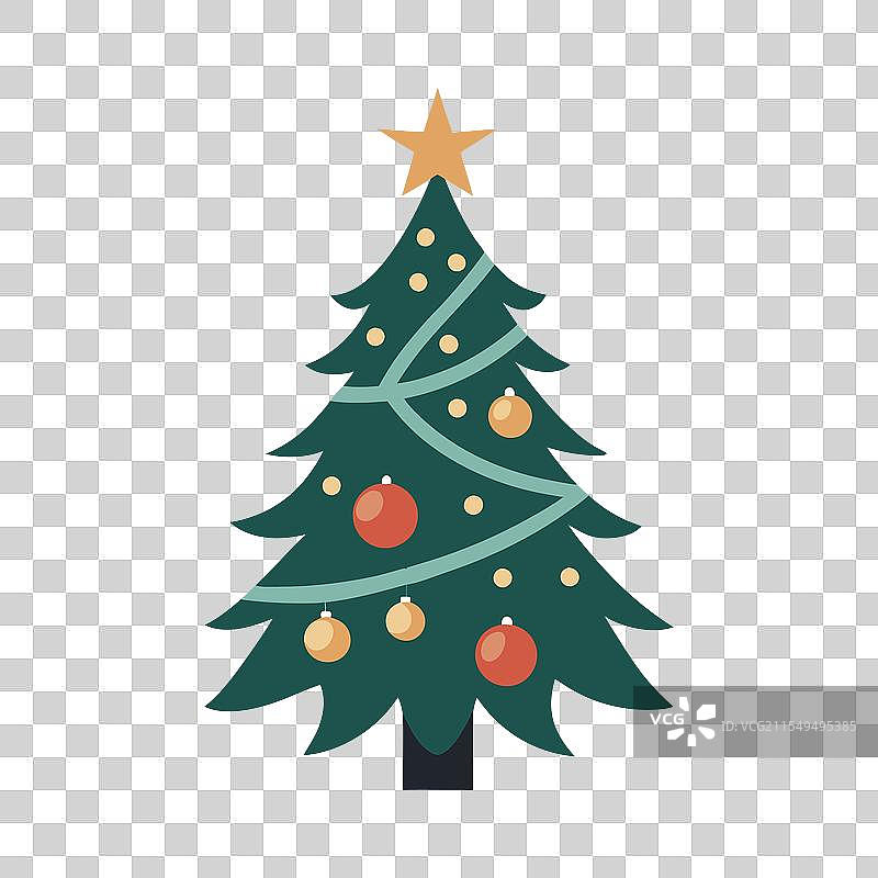 带有树枝的圣诞树剪影图片素材