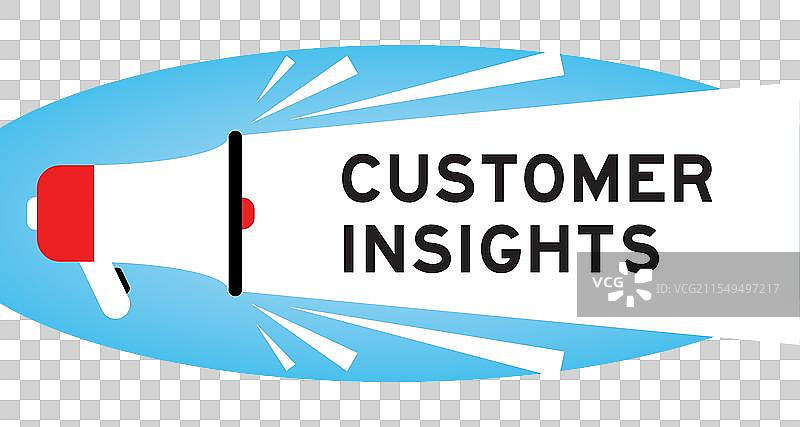 彩色扩音器图标，带有“客户洞察”字样图片素材