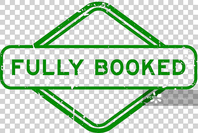 磨损的绿色“已满”字样橡胶印章图片素材